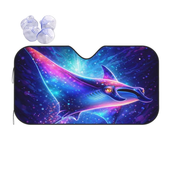 Galaxy Fantasy Cosmic Manta Ray Car Windshield Sun Shade Universal Fit Auto Sun Visor Protector