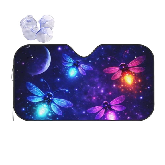 Galaxy Firefly Night Car Windshield Sun Shade Universal Fit Auto Sun Visor Protector
