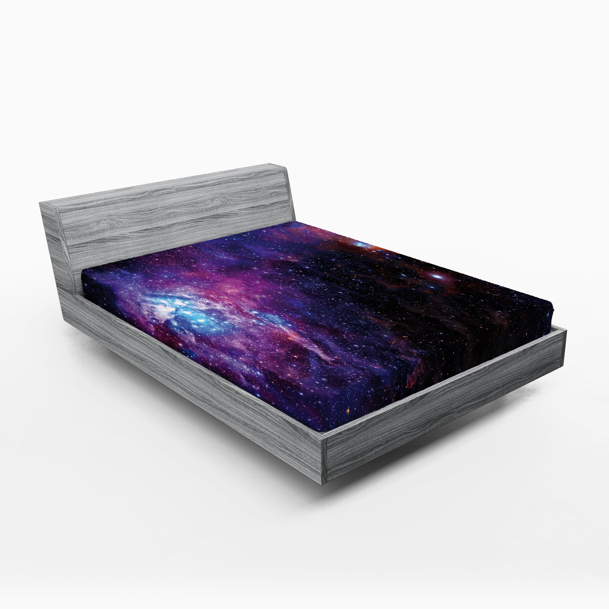 Galaxy Fitted Sheet, Starry Night Nebula Cloud Celestial Theme Image ...