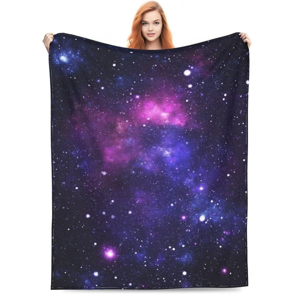 Galaxy Flannel Fleece Bed Blanket Throw Blanket Lightweight Cozy Plush Blanket for Bedroom Living Rooms Sofa Couch 60"x50"
