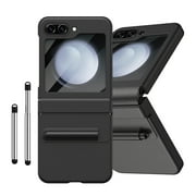 for Galaxy Flip 5 Case, Z Flip 5 Case [with S Pen Holder] [Screen Protector] [Hidden Kickstand] [Hinge Protection] [Heavy Duty Protective] Rugged Phone for Samsung Galaxy Z Flip 5, Black