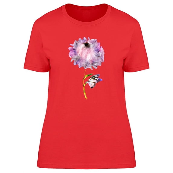 Galaxy Flower And Butterfly Tee Women's - Women T-Shirt, Large