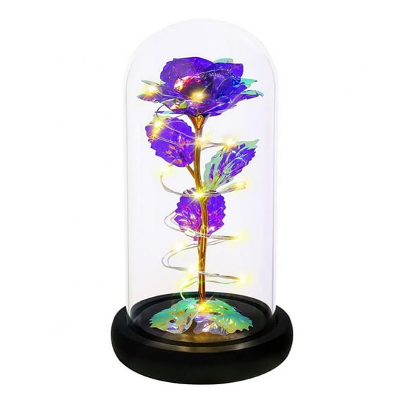 Galaxy Flower Rose Gift, Colorful Forever Rose in Glass Dome, Rose Light Up Flower, Personalized Gifts for Mom, Sisters, Friend, Women, Valentine's Day, Birthday, Wedding