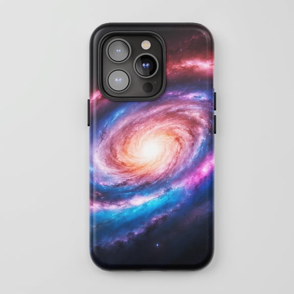 Tough 2 Layer Shockproof Protective Case Compatible with iPhone 17, Galaxy Space Abstract Cosmic Art Design