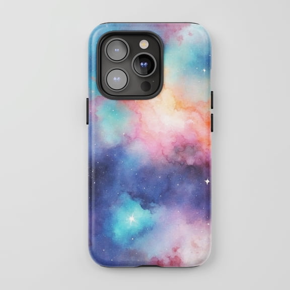 Galaxy For All iPhone Series Tough Phone Case Watercolor Space Multi Color