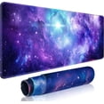 thumbnail image 1 of Galaxy Gaming Mouse Pad Large,XL Desk Pad Computer Mouse Pad for Keyboard with Stitched Edges, Anti-Slip Base,Waterproof Mousepad,Big Mouse Pad for Gamer,Office &Home(Purple,31.5" x 11.8"), 1 of 6