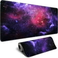 thumbnail image 1 of Galaxy Gaming Mouse Pad Red,Purple Nebula Extended Large Desk Pad Mouse Mat with Stitched Edges Mousepad and Long Non-Slip Rubber Base Mice Pad for Computer Laptop Gamers, 31.5x11.8 Inch, 1 of 6