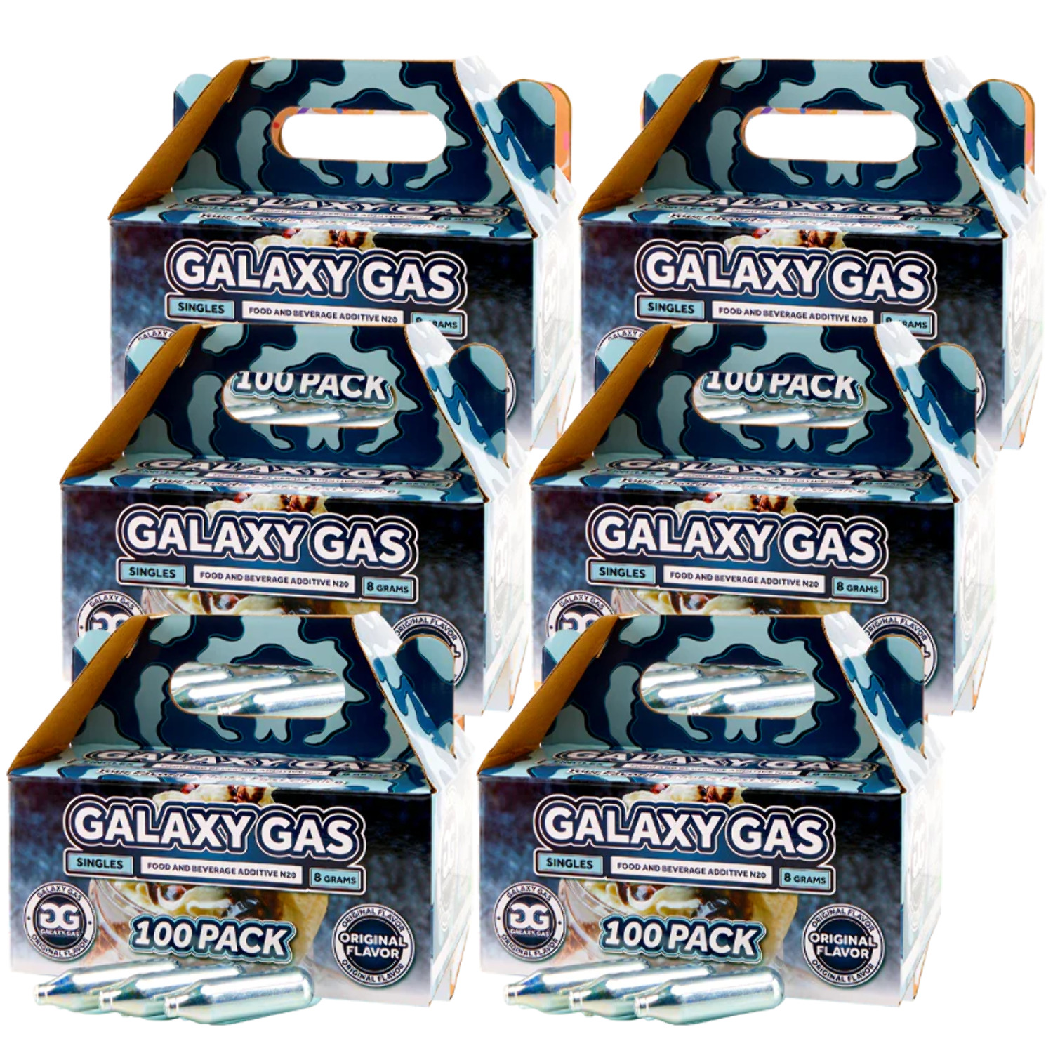 Galaxy Gas Original Flavor Whipped Cream Chargers, Nitrous Oxide 8 Gram