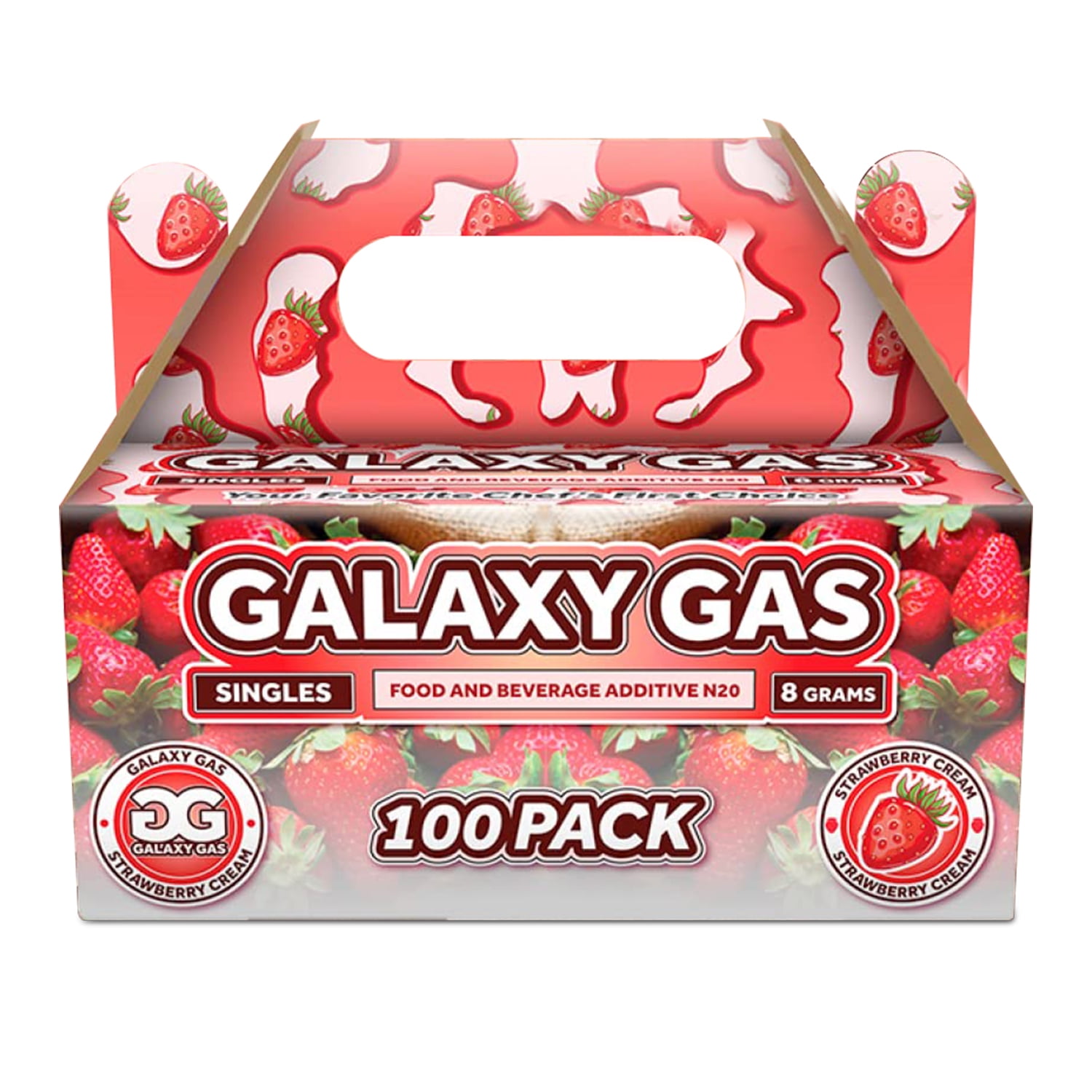 Galaxy Gas Strawberry Flavor Whipped Cream Chargers, Nitrous Oxide 8