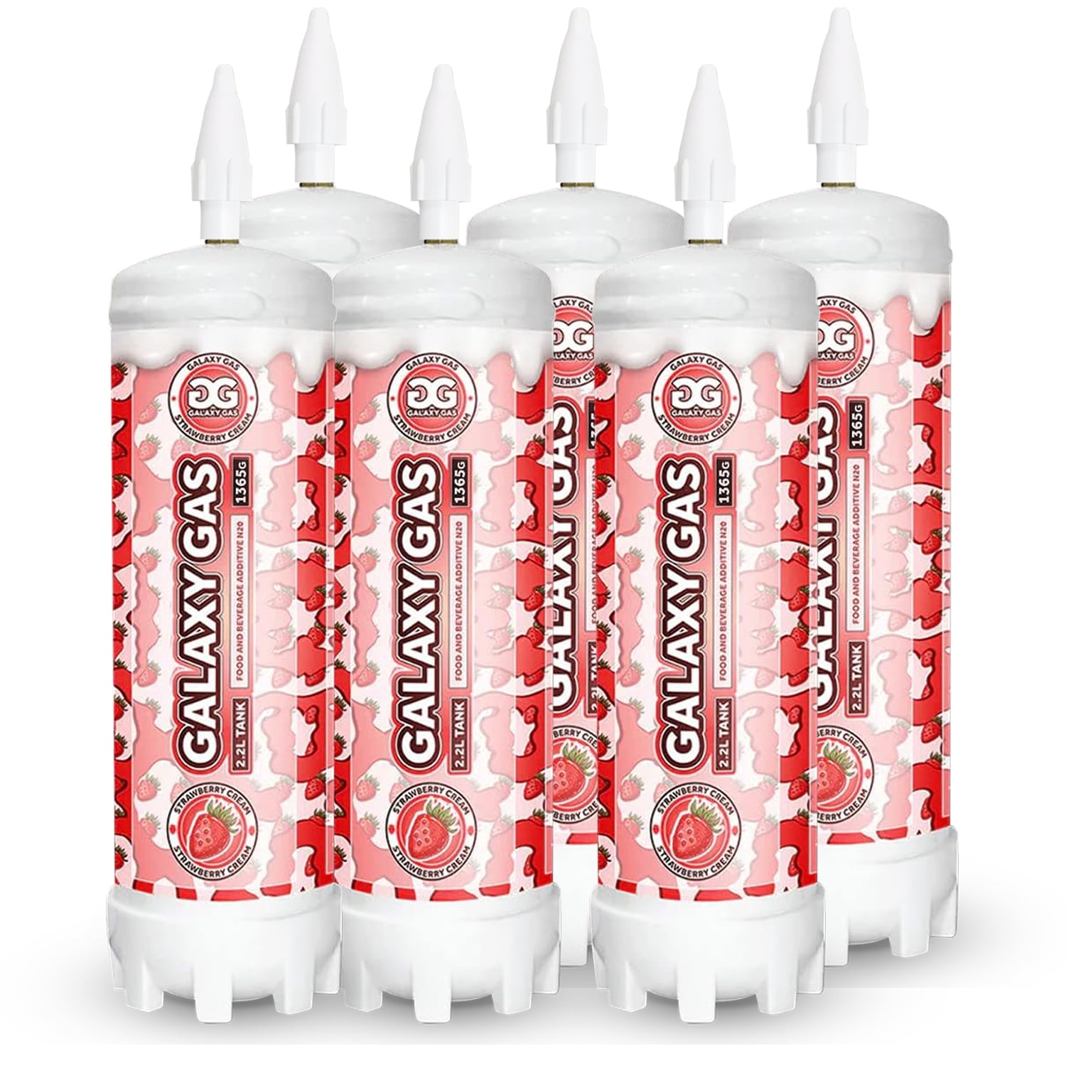 Galaxy Gas Strawberry Flavor Whipped Cream Dispenser Cartridge Tank, Nitrous Oxide 2.2L 1365