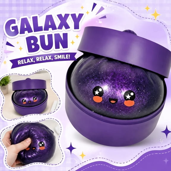 Galaxy Glitter Dumpling Slow Rising Squishy – Purple Glitter Translucent Squishy Stress Relief – Desk Decor for Adults – Office Relaxation Collectible Gift