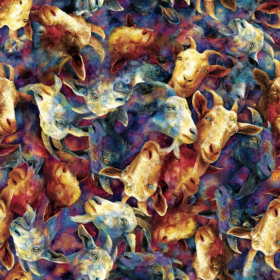 Galaxy Goats Cotton Fabric