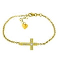 thumbnail image 1 of Galaxy Gold 0.05 CTW 14k Solid Gold Cross Bracelet Natural Diamond, 1 of 3
