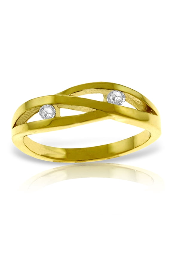 0.10ct Genuine Diamond Ring in 14k Solid Gold - Size 5.5