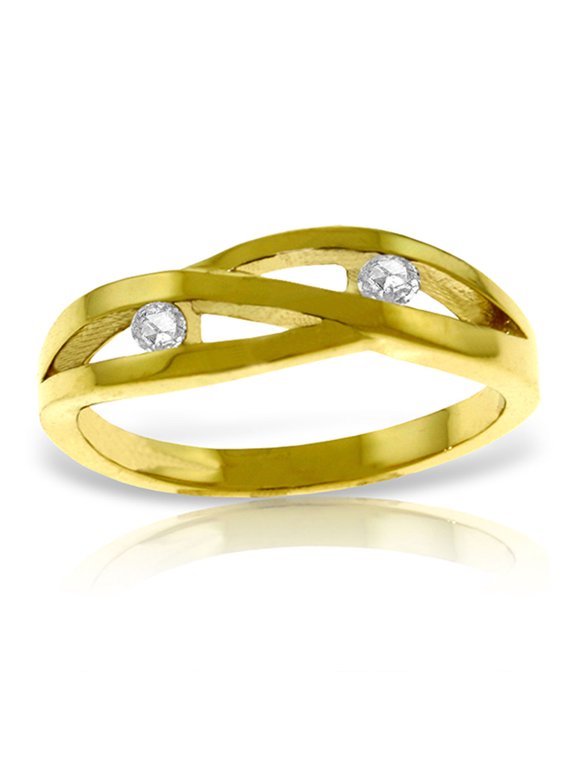 0.10ct Genuine Diamond Ring in 14k Solid Gold - Size 5.5