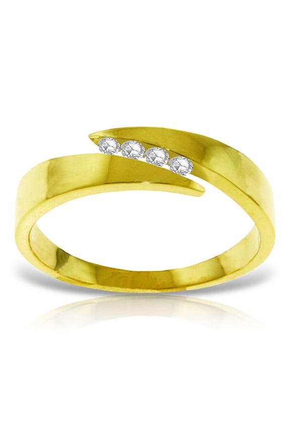 0.12ct Genuine Diamond Ring in 14k Solid Gold - Size 5.5
