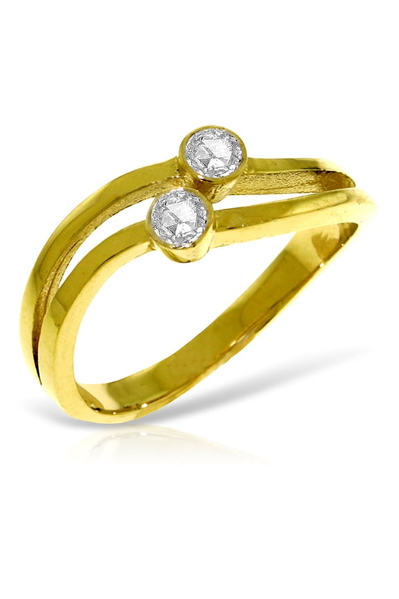 0.20ct Genuine Diamond Ring in 14k Solid Gold - Size 6.0