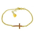 thumbnail image 1 of Galaxy Gold 0.3 CTW 14K Solid Gold Cross Bracelet Ruby, 1 of 3