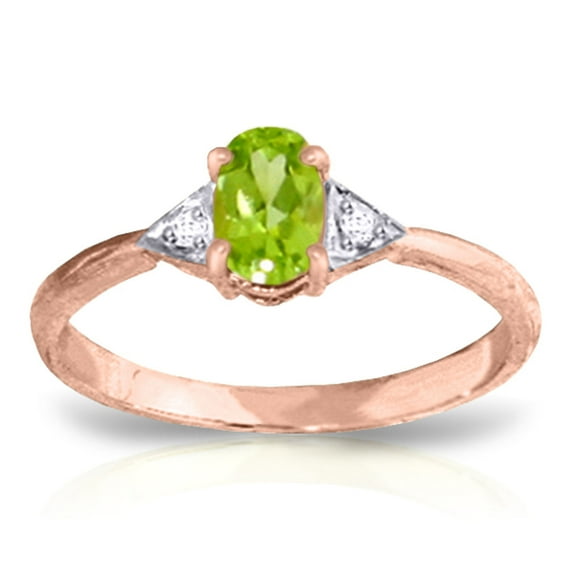 Galaxy Gold 14K Solid Gold 0.46 Carat Natural Diamond Oval Cut Ring for Women - Rose Gold Fine Jewelry