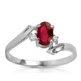 thumbnail image 1 of Galaxy Gold 14K White Gold 0.46 CT Oval Ruby and Diamond Ring - July Birthstone - Passion & Protection - Sizes 5.5 to 11 - Fine Jewelry for Women, 1 of 2