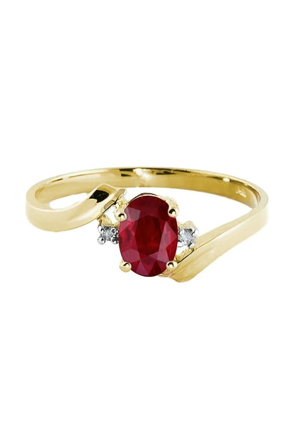 0.46 ct 18k Solid Gold Ring Diamonds Oval Ruby 3029 (9)