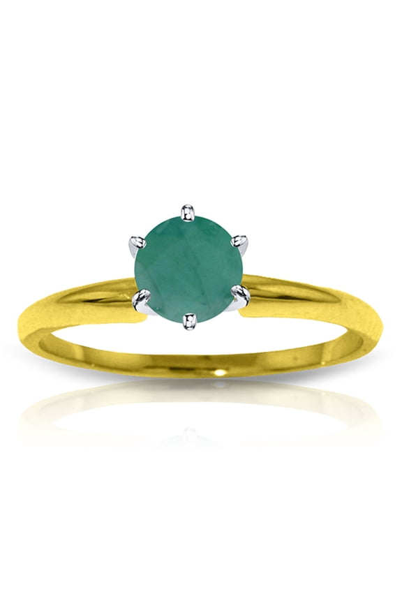 0.65 Carat 14k Solid Rose Gold Solitaire Ring Natural Emerald Size 6.5