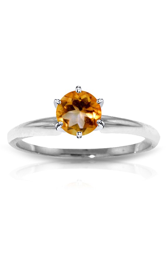 0.65 Carat 14k Solid White Gold Solitaire Ring Natural Citrine (11)