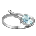 thumbnail image 1 of Galaxy Gold 14K White Gold 0.83 Carat Natural Diamond and Pear-Shaped Aquamarine Ring - March Birthstone - Courage & Clarity - Sizes 5.5 to 11 - Fine Jewelry for Women, 1 of 2