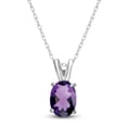 thumbnail image 1 of Galaxy Gold 0.85 Carat 14k 18" Solid White Gold Necklace with Natural Oval-shaped Amethyst Pendant, 1 of 2