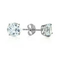 thumbnail image 1 of Galaxy Gold GG 14K White Gold 0.95 Carat Natural Aquamarine Stud Earrings - March Birthstone - Courage & Clarity - Fine Jewelry for Women, 1 of 4