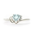 thumbnail image 1 of Galaxy Gold 14K White Gold 0.97 Carat Natural Diamonds and Heart-Shaped Aquamarine Ring - March Birthstone - Courage & Clarity - Sizes 5.5 to 11 - Fine Jewelry for Women, 1 of 5