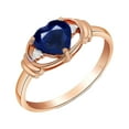 thumbnail image 1 of Galaxy Gold 1.01 CTW 14k Rose Solid Gold Azul Heart Sapphire Diamond Ring 4342 (rose-gold, 6.5), 1 of 1