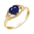 thumbnail image 1 of Galaxy Gold 1.01 CTW 14k White Rose Yellow Solid Gold Azul Heart Sapphire Diamond Ring 4342 (yellow-gold, 10.5), 1 of 1