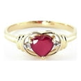 thumbnail image 1 of Galaxy Gold 1.01 ct 18K Solid Yellow Gold Heart Shape Ruby Diamond Ring 4343Y-18K (6.5), 1 of 7