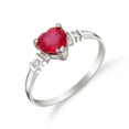 thumbnail image 1 of Galaxy Gold 1.03 ct 14k Solid Gold Ring Ruby Diamond 4345 (White-Gold, 10), 1 of 2