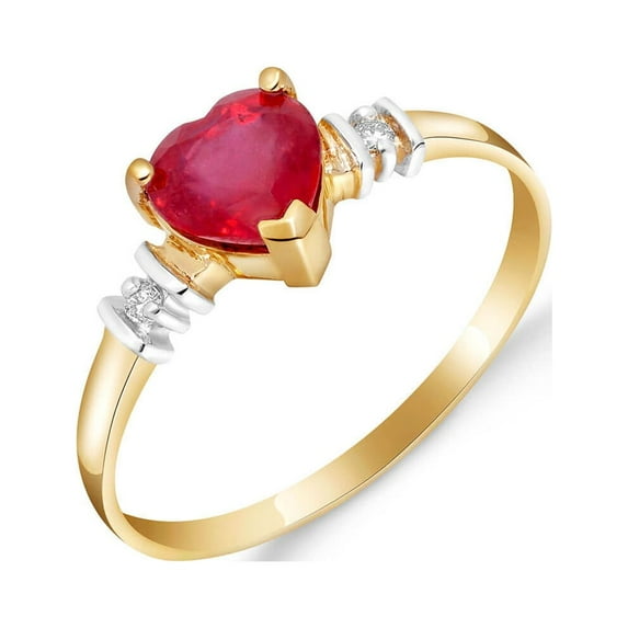 Galaxy Gold 1.03 ct 14k Solid Gold Ring Ruby Diamond 4345 (Yellow-Gold, 11)