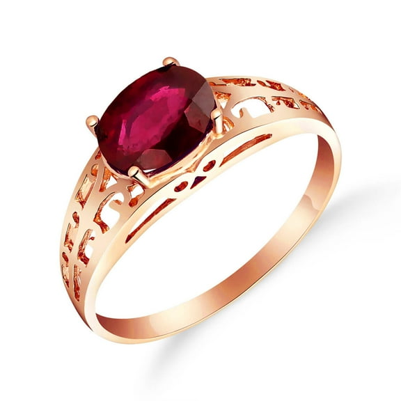 Galaxy Gold 1.15 ct 14k Solid Gold Filigree Solitaire Ring Ruby 2330 (Rose-Gold, 6)