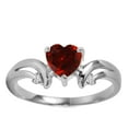 thumbnail image 1 of Galaxy Gold GG 14K White Gold 1.26 Carat Natural Diamonds and Heart-Shaped Garnet Ring - January Birthstone - Energy & Devotion - Sizes 5.5 to 11 - Fine Jewelry for Women, 1 of 2