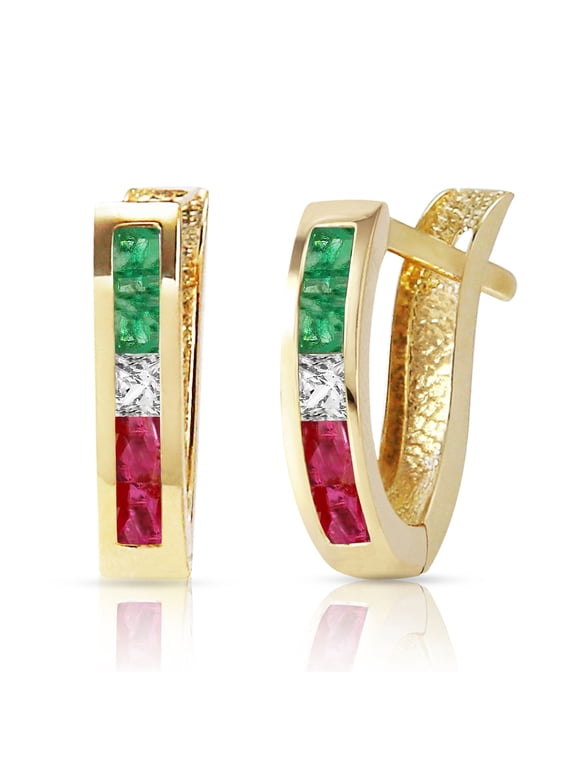 14K Solid Gold 1.28 Carat Hoop Earrings for Women - Yellow Gold Fine Jewelry