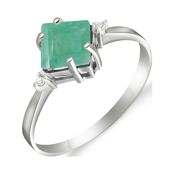 Galaxy Gold 1.46 Carat 14k Solid Gold Love In A Frame Emerald Diamond Ring (9)