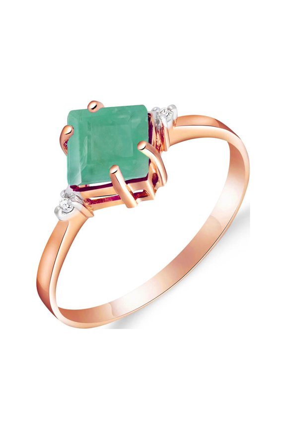 1.46 Carat 14k Solid Rose Gold Love In A Frame Emerald Diamond Ring 4396W (6)