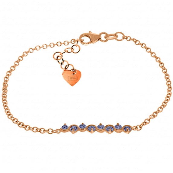 Galaxy Gold 1.55 Carat 14k Solid Rose Gold Bracelet Natural Tanzanite