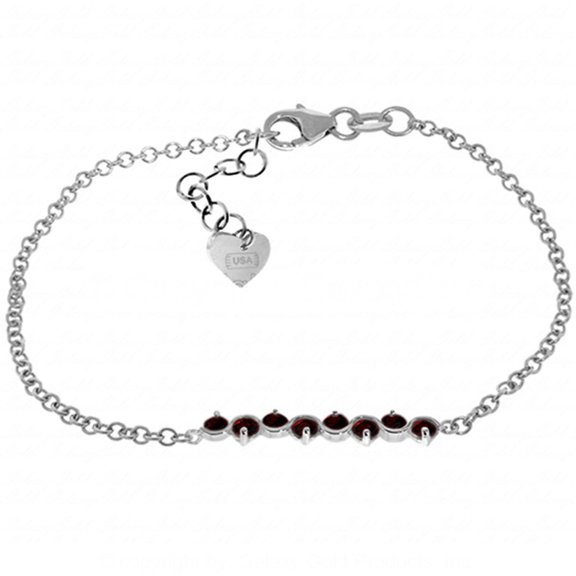Galaxy Gold 1.55 Carat 14k Solid White Gold Bracelet Natural Garnet