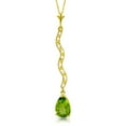 thumbnail image 1 of Galaxy Gold 14K Solid Yellow Gold 18" Necklace with 1.79 CTW 1.79 CTW Natural Diamonds and Pear-Shaped Peridot, 14"-24" Sizes, August Birthstone, Symbol of Renewal, 1 of 2