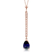 Galaxy Gold 14K Solid Gold 1.8 Carat Natural Diamond Necklace for Women - Rose Gold Fine Jewelry