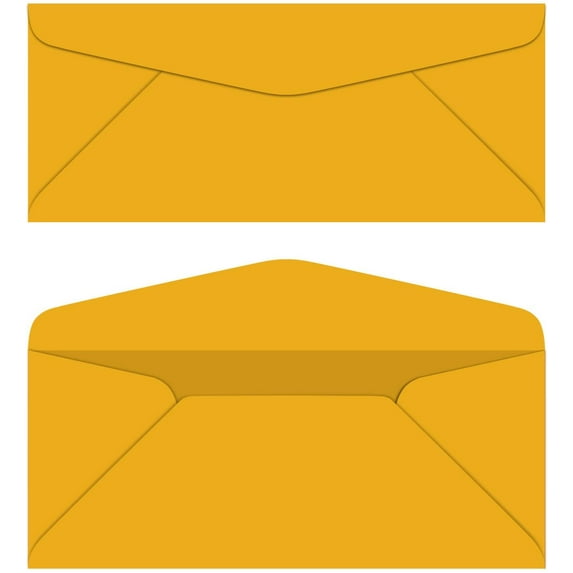 Gold #10 Business Color Mailing Envelopes | 4 1/8 X 9 ½ inches | 24lb Bond Bright Color Paper (90 GSM) | 50 Envelopes Per Pack