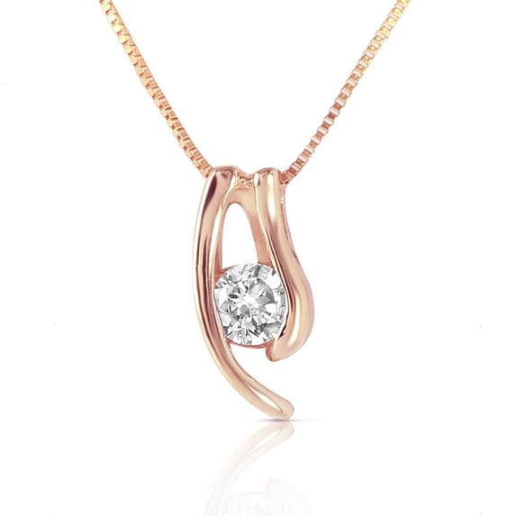 Galaxy Gold 14K Solid Gold 0.15 Carat Natural Diamond Pendant Necklace for Women - Rose Gold Fine Jewelry