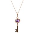 thumbnail image 1 of Galaxy Gold 14K Rose Gold 0.5 Carat Amethyst Pendant Necklace - February Birthstone - Peace & Wisdom - 16" to 24" - Fine Jewelry for Women, 1 of 5