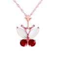 thumbnail image 1 of Galaxy Gold 14K Rose Gold 0.7 Carat Ruby and Opal Butterfly Necklace - July Birthstone - Passion & Protection - 16" to 24" - Fine Jewelry for Women, 1 of 2