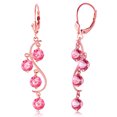thumbnail image 1 of Galaxy Gold 14K Rose Gold 4.95 Carat Natural Pink Topaz Dangle Earrings - November Birthstone - Warmth & Prosperity - Fine Jewelry for Women, 1 of 3